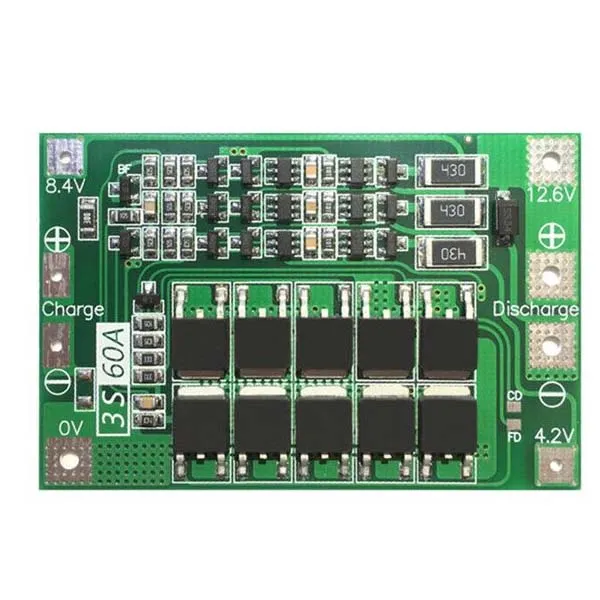 BMS 3S 11.1V 60A 18650 Lithium Battery Overcharge And Over-current Protection board-Good Quality (Balance) BMS 3S 11.1V 60A 18650 Lithium Battery Overcharge And Over-current Protection board-Good Quality (Balance)
